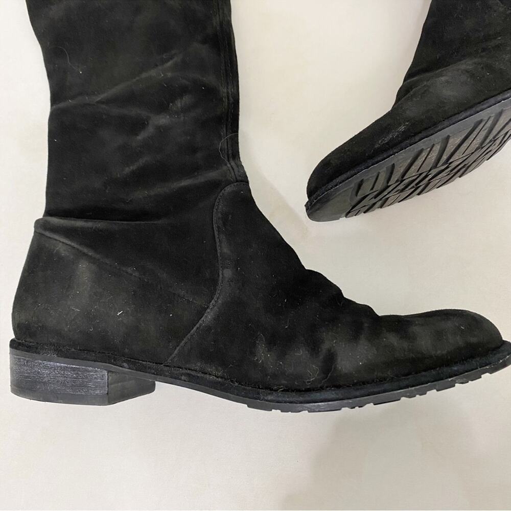 Stuart Weitzman Lowland Stretch Leather Suede Over-the-Knee Boots Black Size 7 - Picture 5 of 9